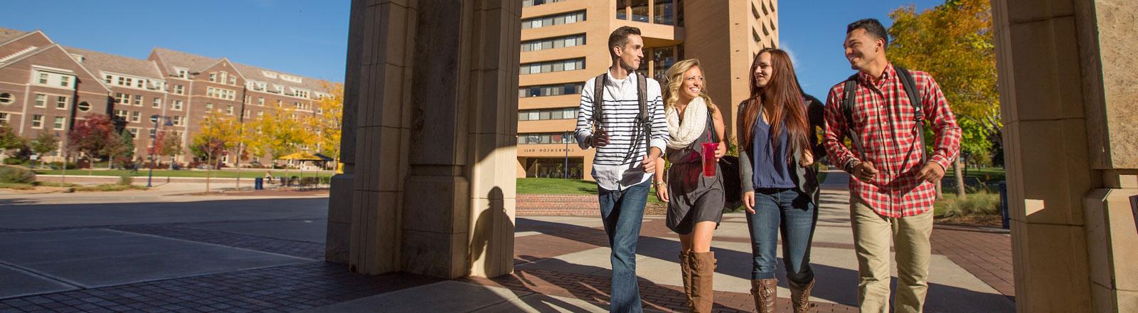 Students walking on UNC Campus